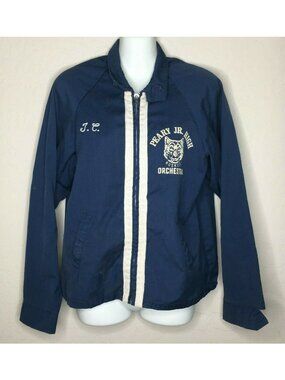 Vtg Gardena CA Peary Jr. High Huskies Blue Orchestra Jacket Sportsmaster Size XL